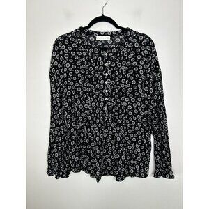 Weekend Suzanne Betro Tunic Top Boho Festival Floral Print Drapey Size 2X